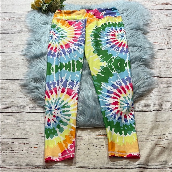 Feed Me Fight Me That 70’s Tie Dye Endurance Leggings sz XL - Picture 2 of 9